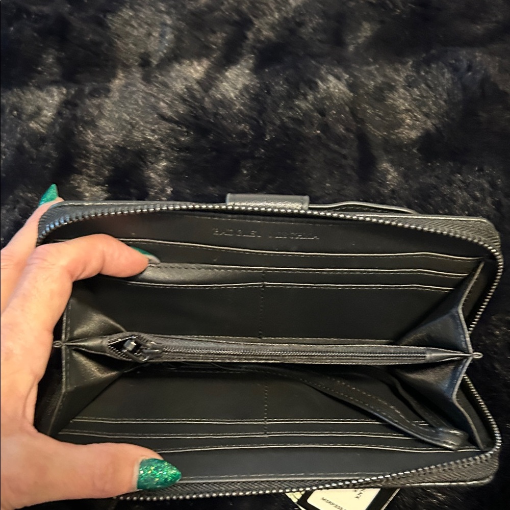 Badgley Mischka black with cell phone and 8 card holder. Wristlet.